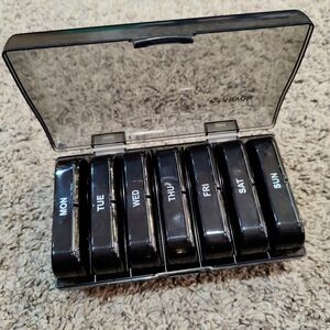Black Weekly Pill Organizer